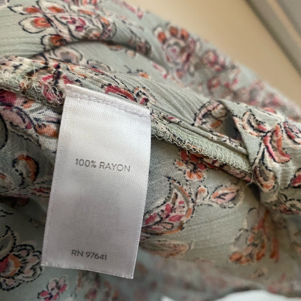 J. Jill Cornflower Blue Floral Peasant Tasseled Blouse - Picture 8 of 11